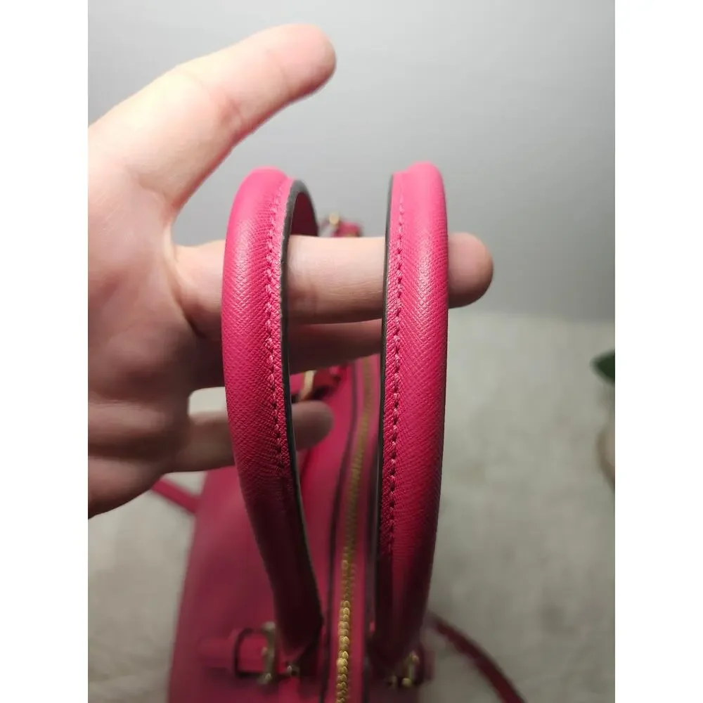 Michael Kors Top Handle Satchel Pink Leather Gold Hardware Classic Preppy Bag